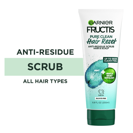 Garnier Fructis Pure Clean Hair Reset Suave Exfoliante Antiresiduos, 6.8 fl oz