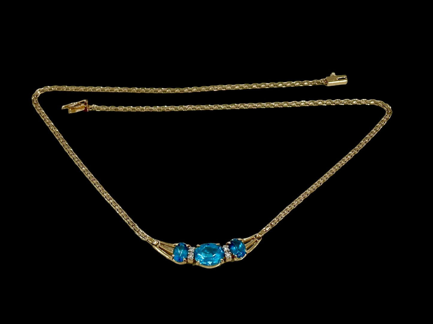 COLLAR ESPLENDOR AZUL EN ORO 14K